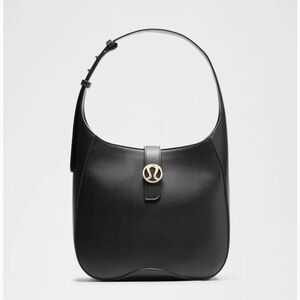 lululemon athletica Black Shoulder Bag with Gold Accent